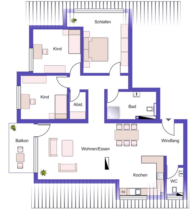 Aktueller Grundriss Wohnung 18